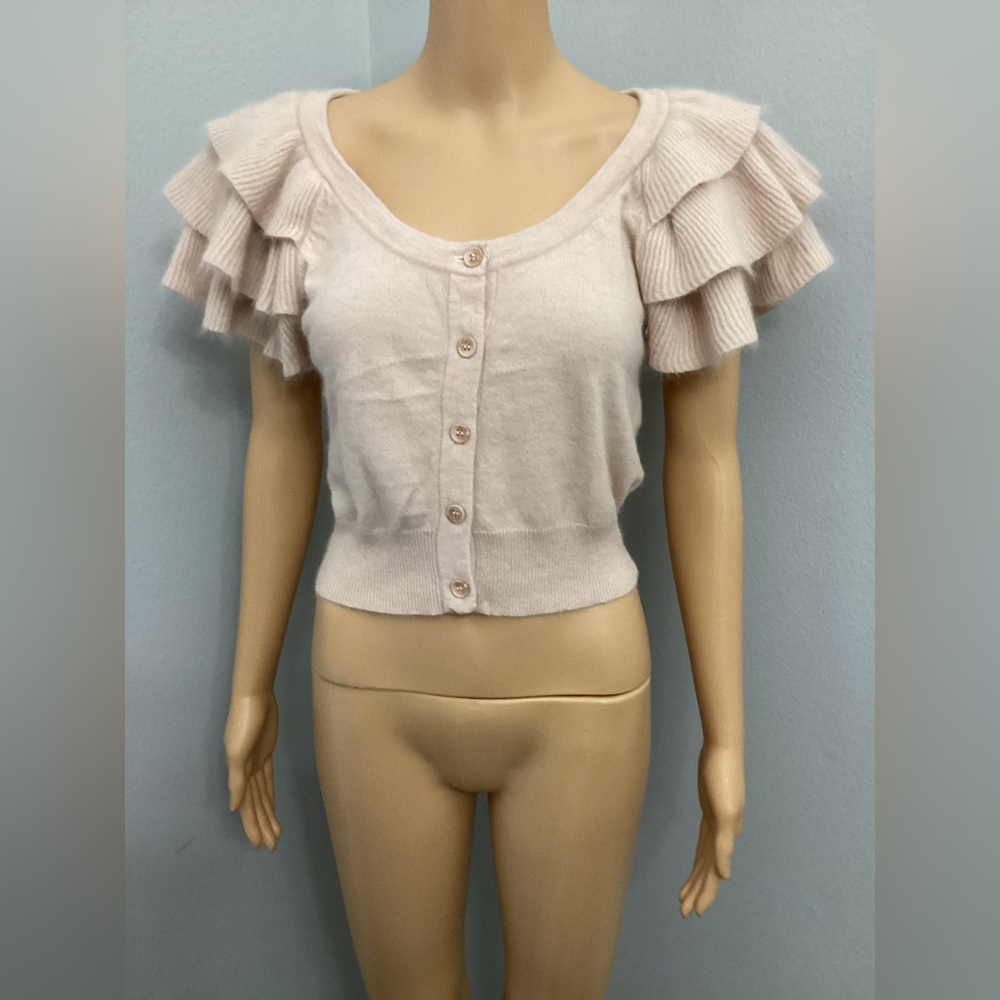 Ryu short sleeve ruffled cardigan